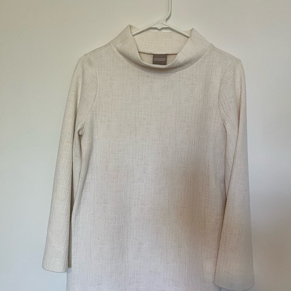 NWOT ✨ Chico’s Cream Mock Neck Top